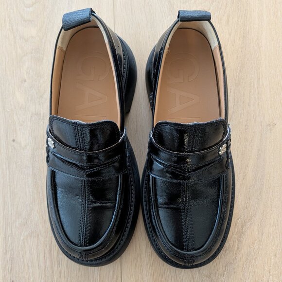 Ganni Black Everyday faux-leather Loafers - US 7 - Picture 1 of 7